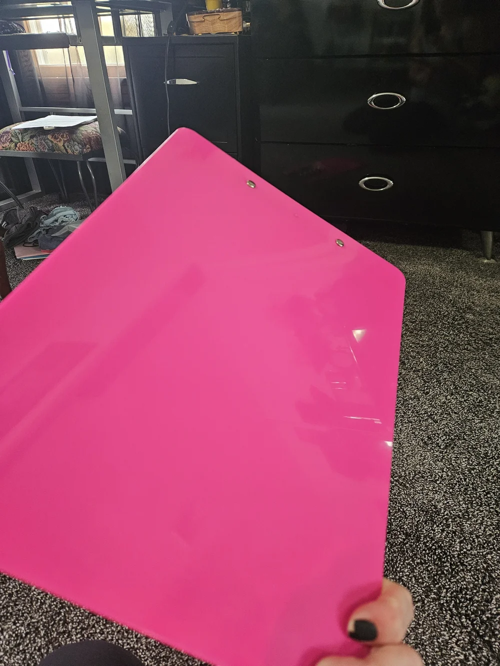 Hot Pink Clipboards with Silver Clip X 6